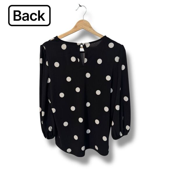 Adrianna Papell Women's Polka Dot Blouse Black & White Size Small - Picture 2 of 5
